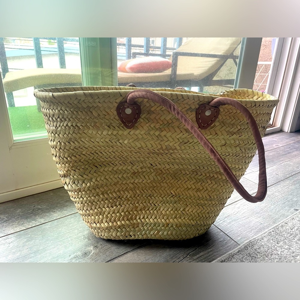 Verve Moroccan Straw Shopping Basket